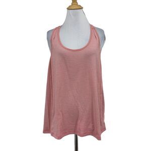 Lululemon Tank Top Womens 6 Pink Racerback Striped Pleated Back Athletic Scoop